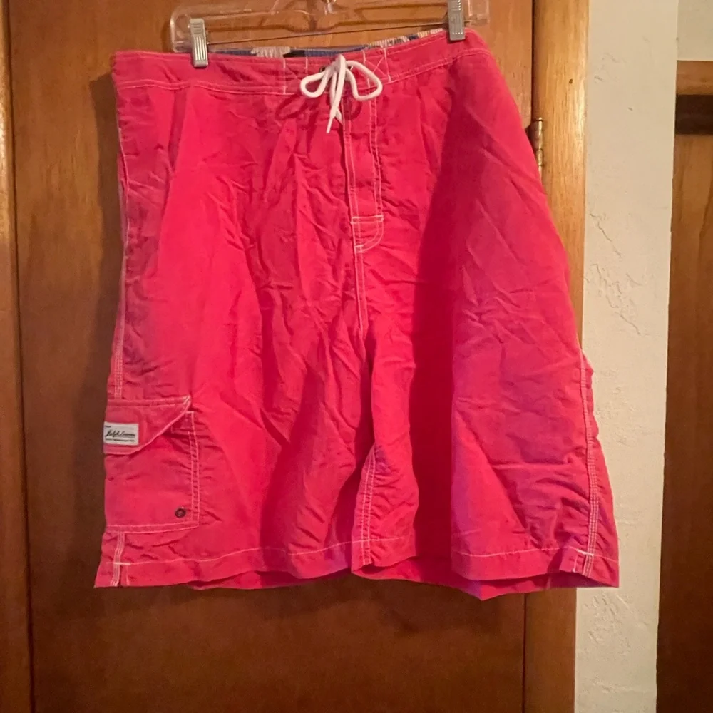 Polo Ralph Lauren Swim Trunks Mens XXL Pink Pony Mesh Cargo Shorts Vintage